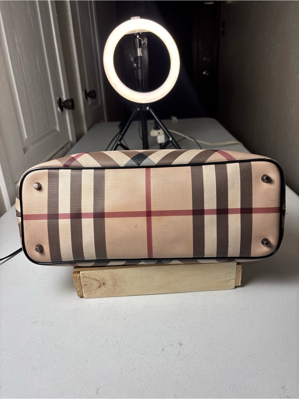 Burberry Tote Bag Nova Check Shoulder Beige - Picture 5 of 14